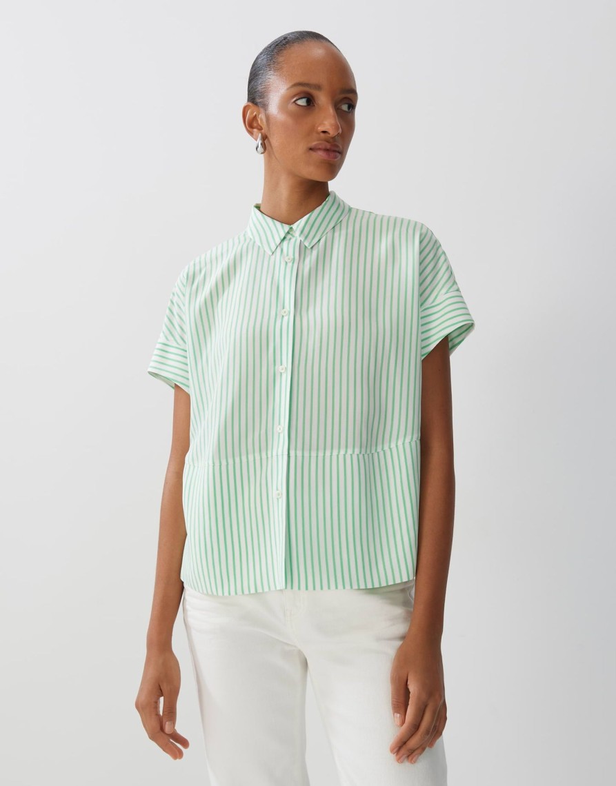 someday Gestreepte Blouse Zarko Fine Stripe Los In Ecovero Viscose | Blouses