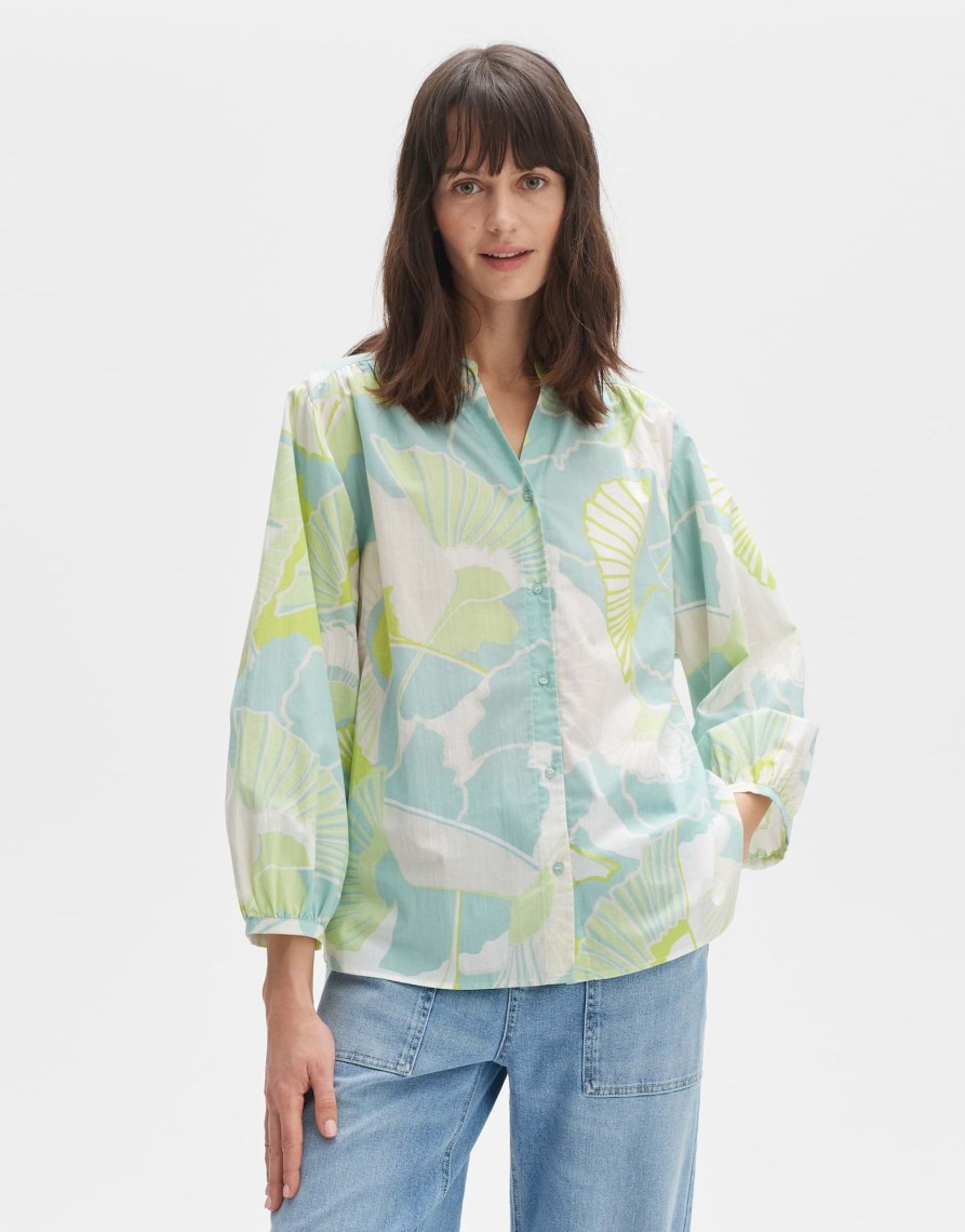 opus Faomi Nature Losse Blouse In Bci Katoen | Blouses