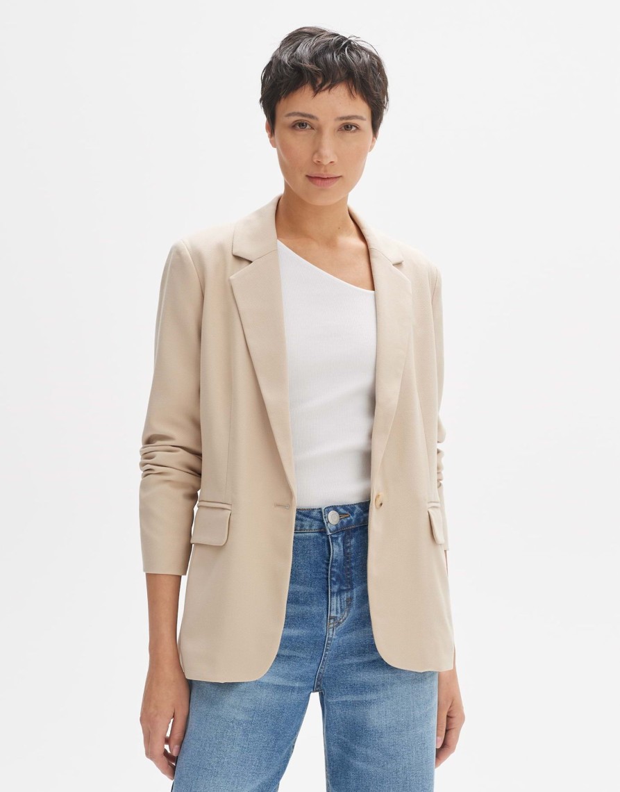 opus Jipina Gestructureerde Blazer Met Viscose | Blazer