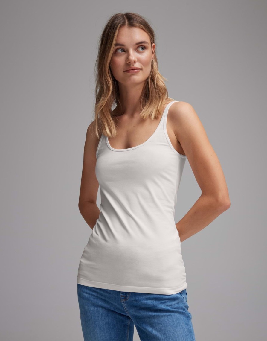 opus Ina Slim Tanktop Van Elastisch Bci Katoenmix | Shirts