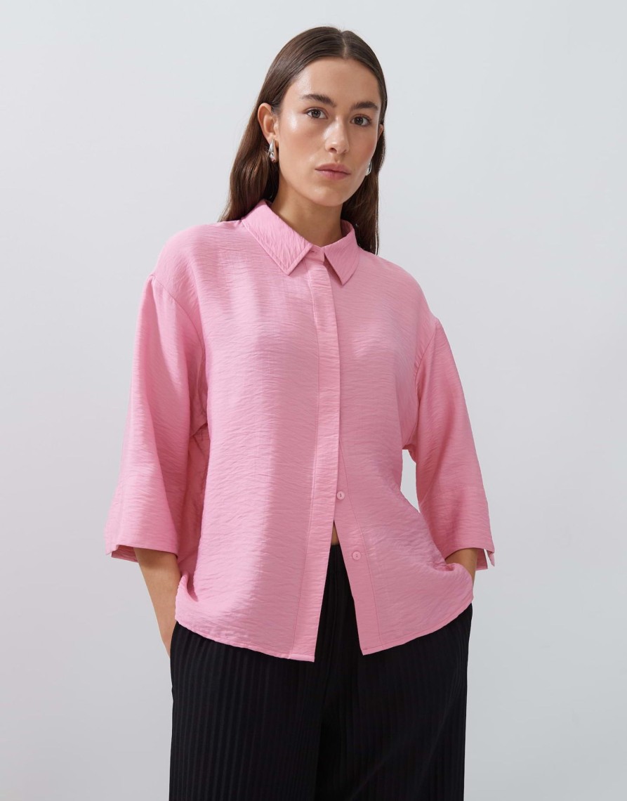 someday Lichtgewicht Zesi Losse Blouse In Een Crushed Viscosemix | Blouses