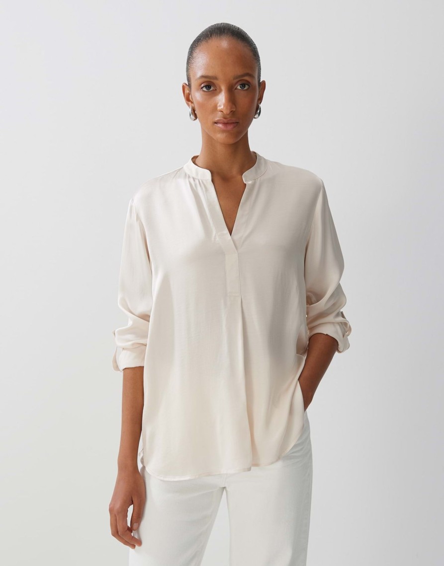 someday Zelissa Losse Satijnen Blouse Van Duurzame Viscose | Blouses