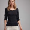 opus Sorana Slim Longsleeve Van Bci-Katoenmix | Shirts