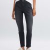 opus Slim Jeans Evita Dark Mid Rise In Stretchy Bci Katoenmix | Jeans