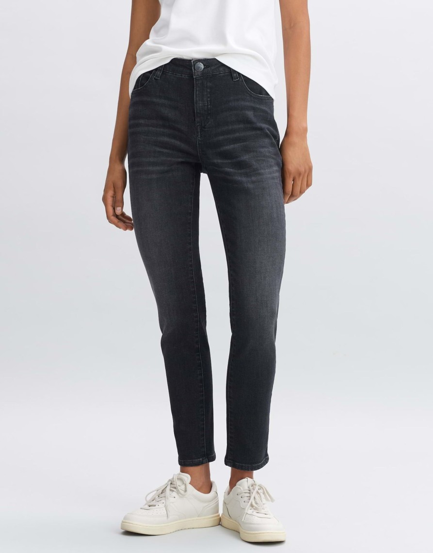 opus Slim Jeans Evita Dark Mid Rise In Stretchy Bci Katoenmix | Jeans