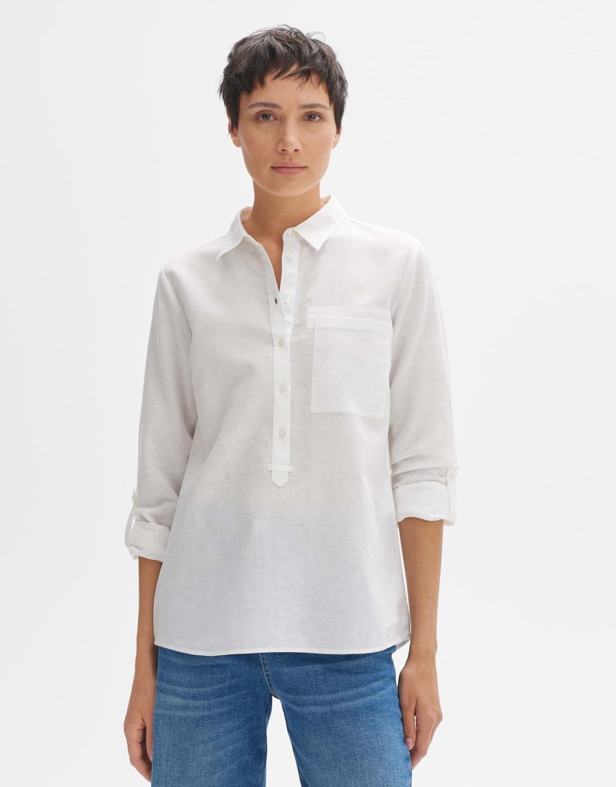 opus Freppa Regular Linnenmix Overhemd Blouse | Blouses