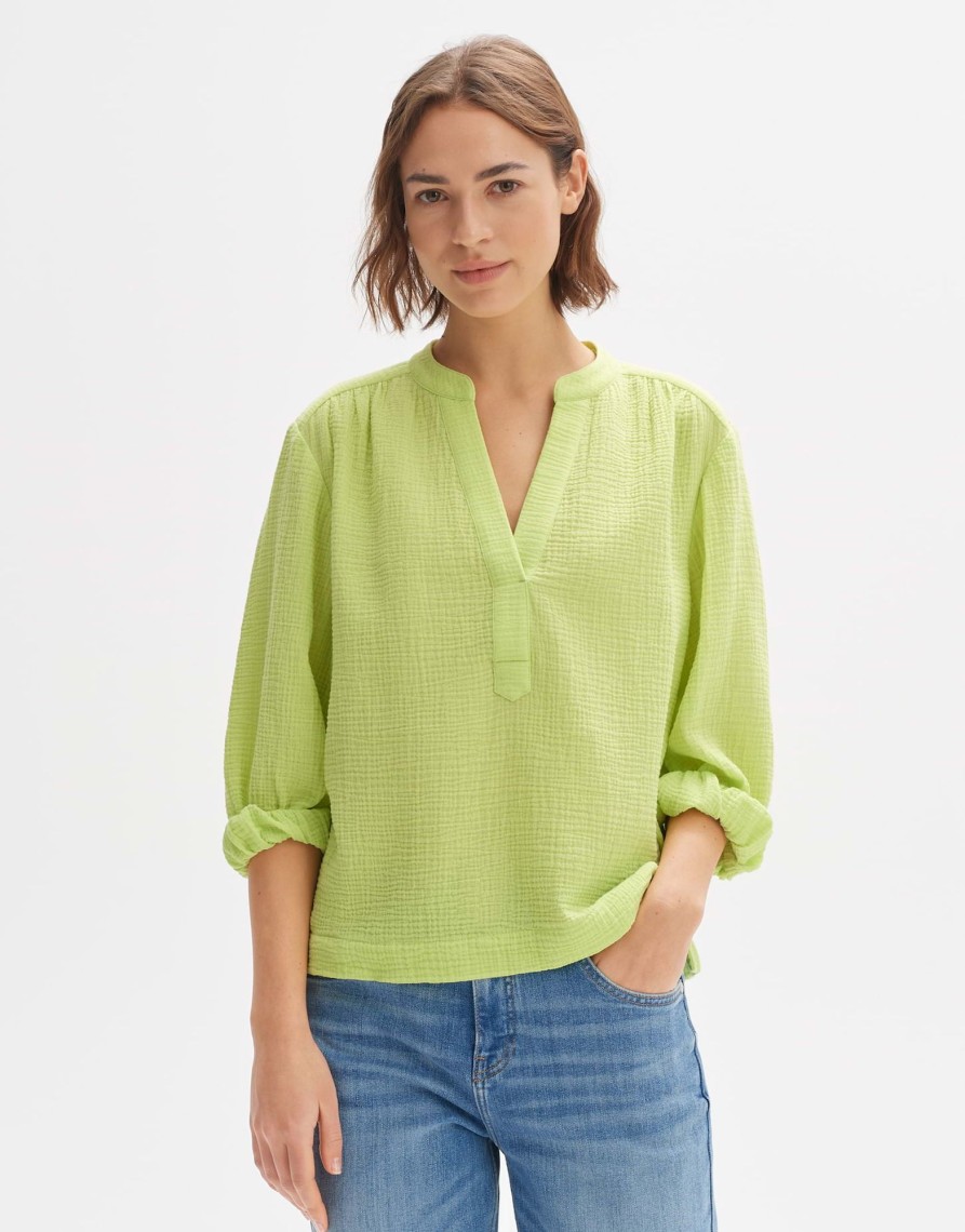 opus Fasami Losse Tuniekblouse Van Duurzaam Katoen | Blouses