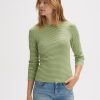 opus Serbola Slanke Longsleeve Met Geribde Structuur | Shirts