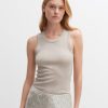 opus Geribde Tanktop Ilesso Sparkle Slim Met Glittereffect | Shirts