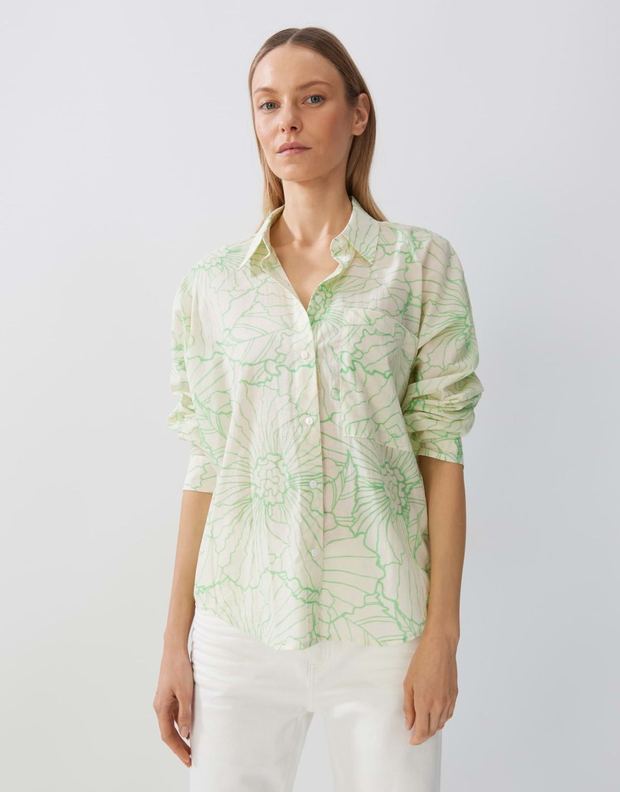 someday Zarine Floral Los Overhemd Van Duurzaam Katoen | Blouses