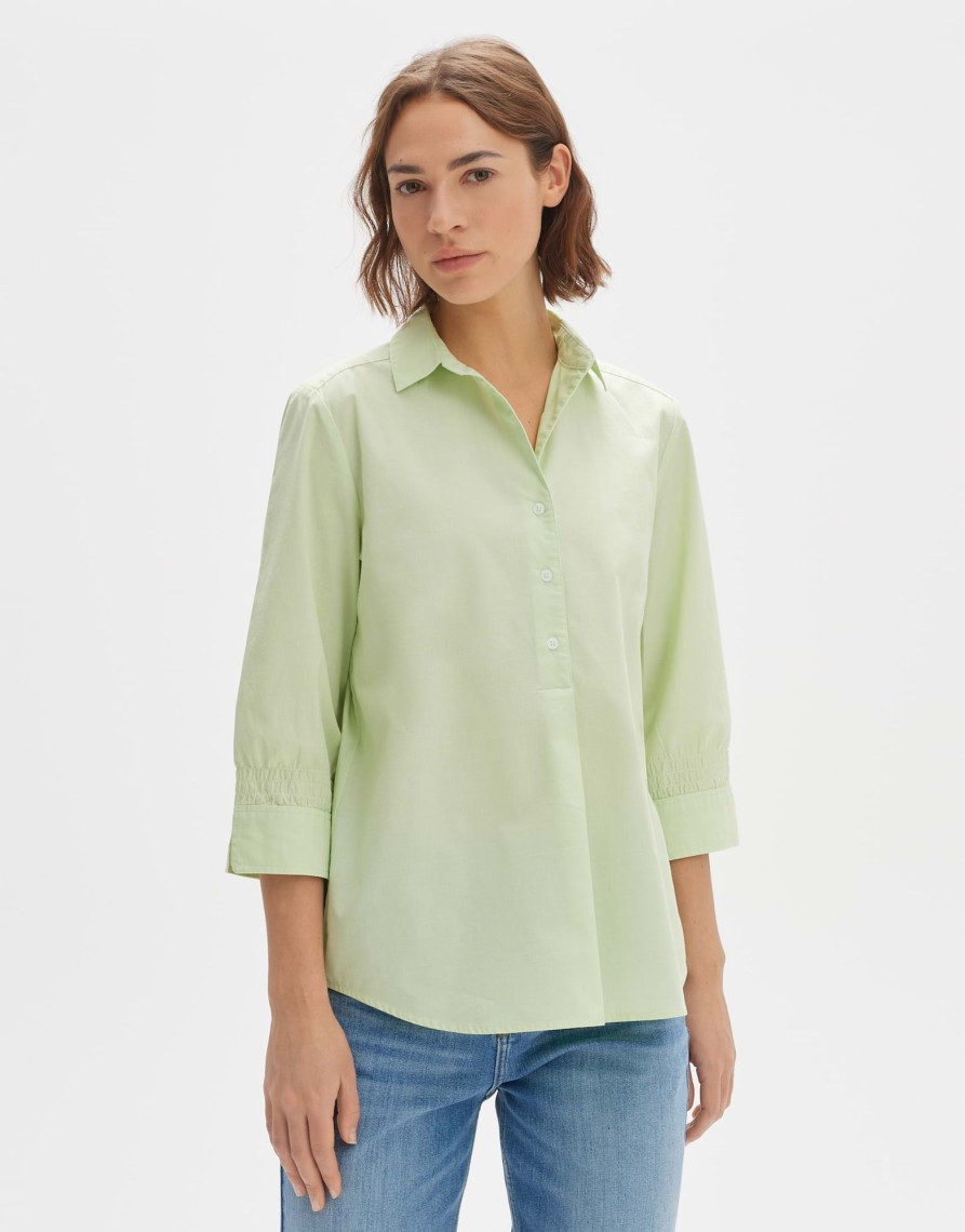 opus Forta Regular Overhemdblouse Van Bci Katoen | Blouses