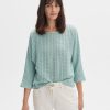 opus Boxy Shirt Sowi Los Met Gatenpatroon | Shirts