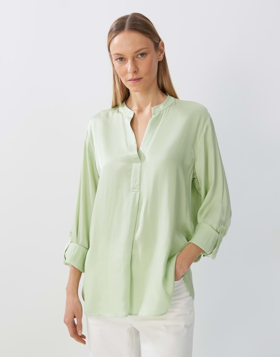 someday Zelissa Losse Satijnen Blouse Van Duurzame Viscose | Blouses