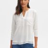 opus Forano Regular Overhemdblouse Van Materiaalmix | Blouses