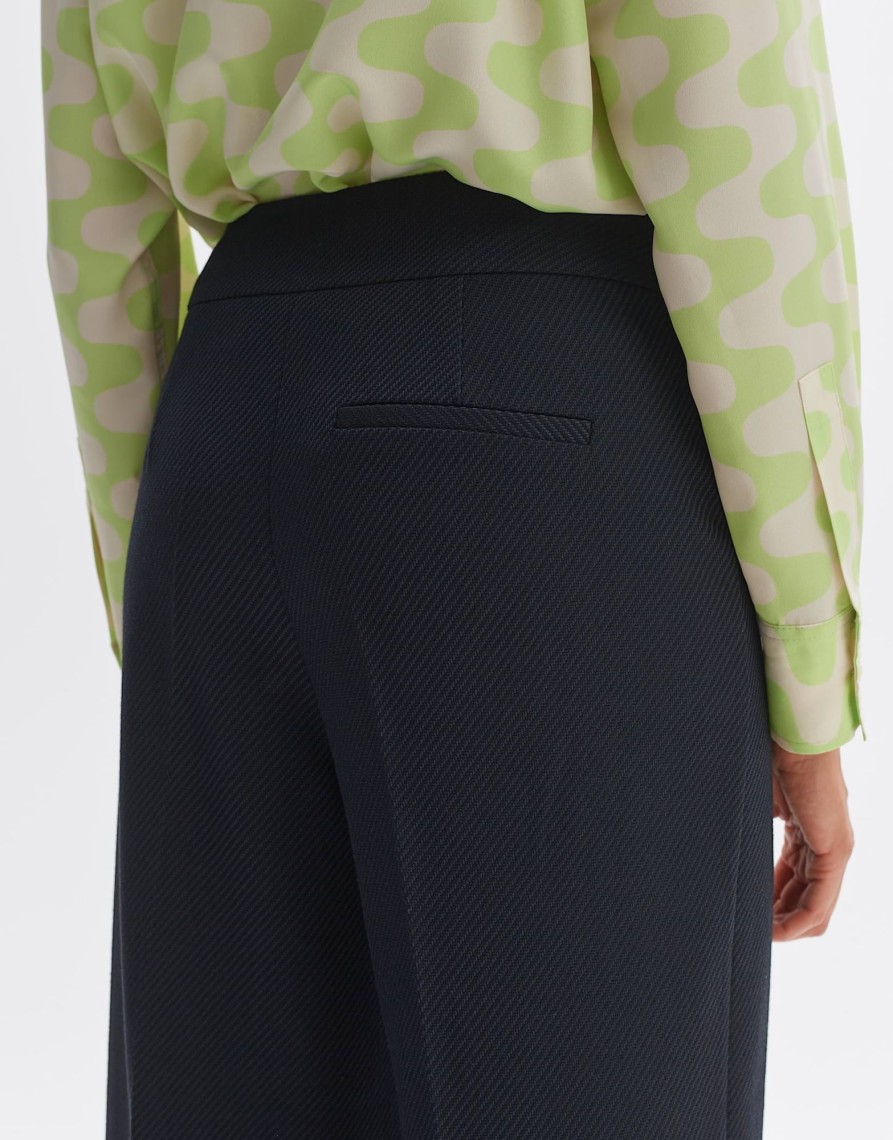 opus Misha Twill Wijde Culottes Met Structuur | Broeken