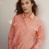 opus Fastelle Losse Overhemdblouse In Satijnlook | Blouses