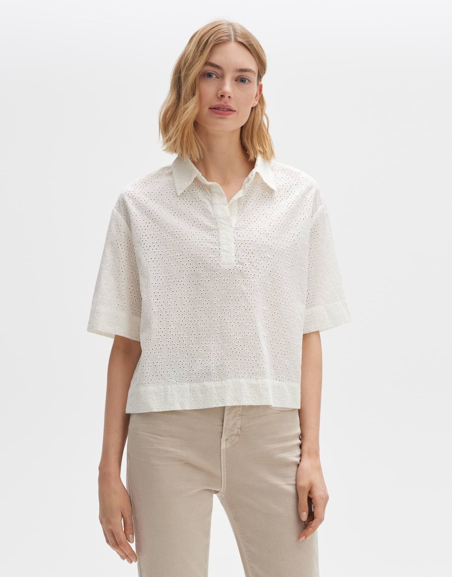 opus Cropped Blouse Fasper Lace Los In Bci Katoen | Blouses