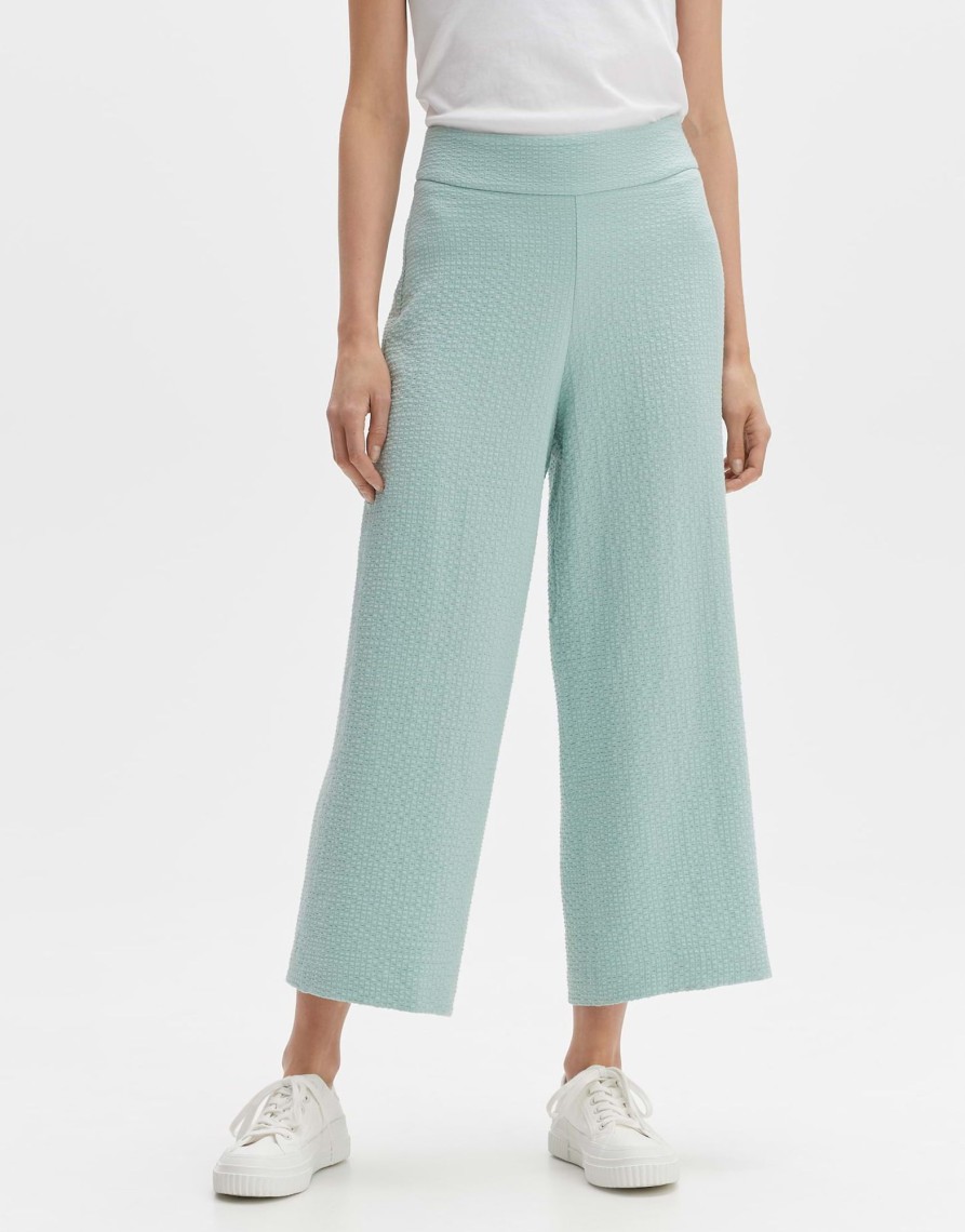 opus Misha Breeze Wijde Culottes Van Seasucker-Stof | Broeken