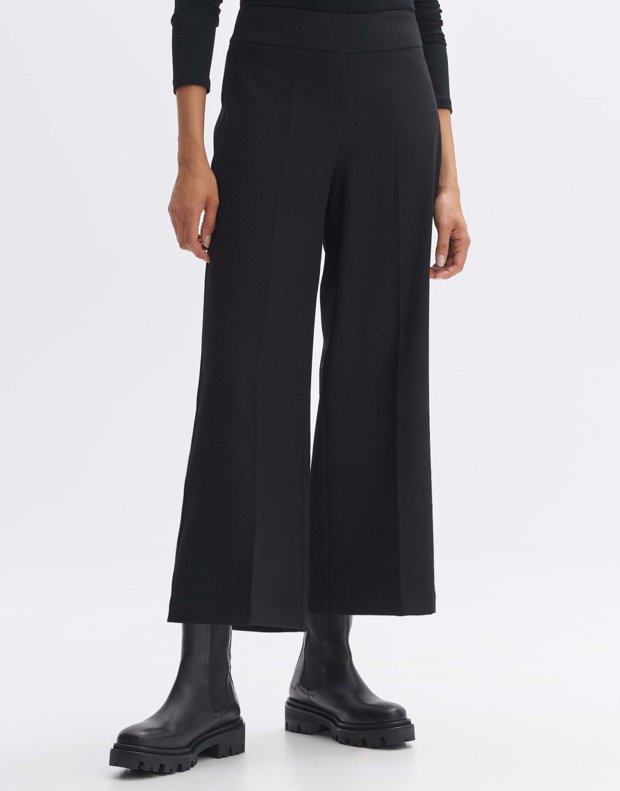 opus Misha Twill Wijde Culottes Met Structuur | Broeken