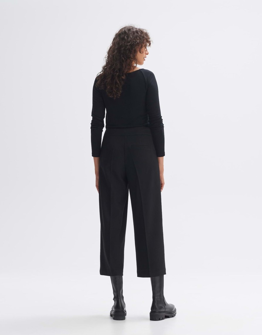 opus Misha Twill Wijde Culottes Met Structuur | Broeken