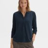 opus Frera Regular Overhemdblouse Van Een Materialenmix | Blouses